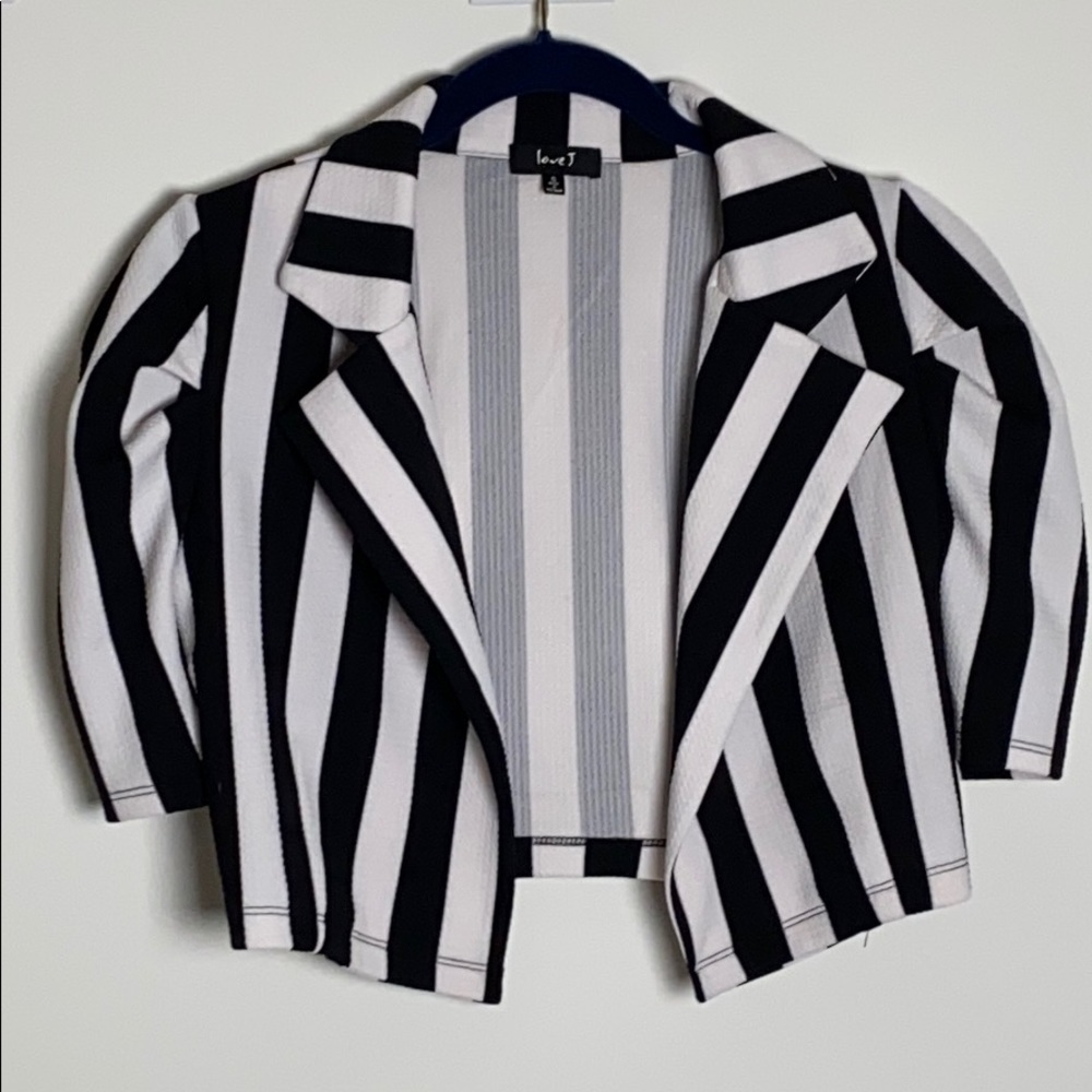 Striped 3/4 Blazer Size S